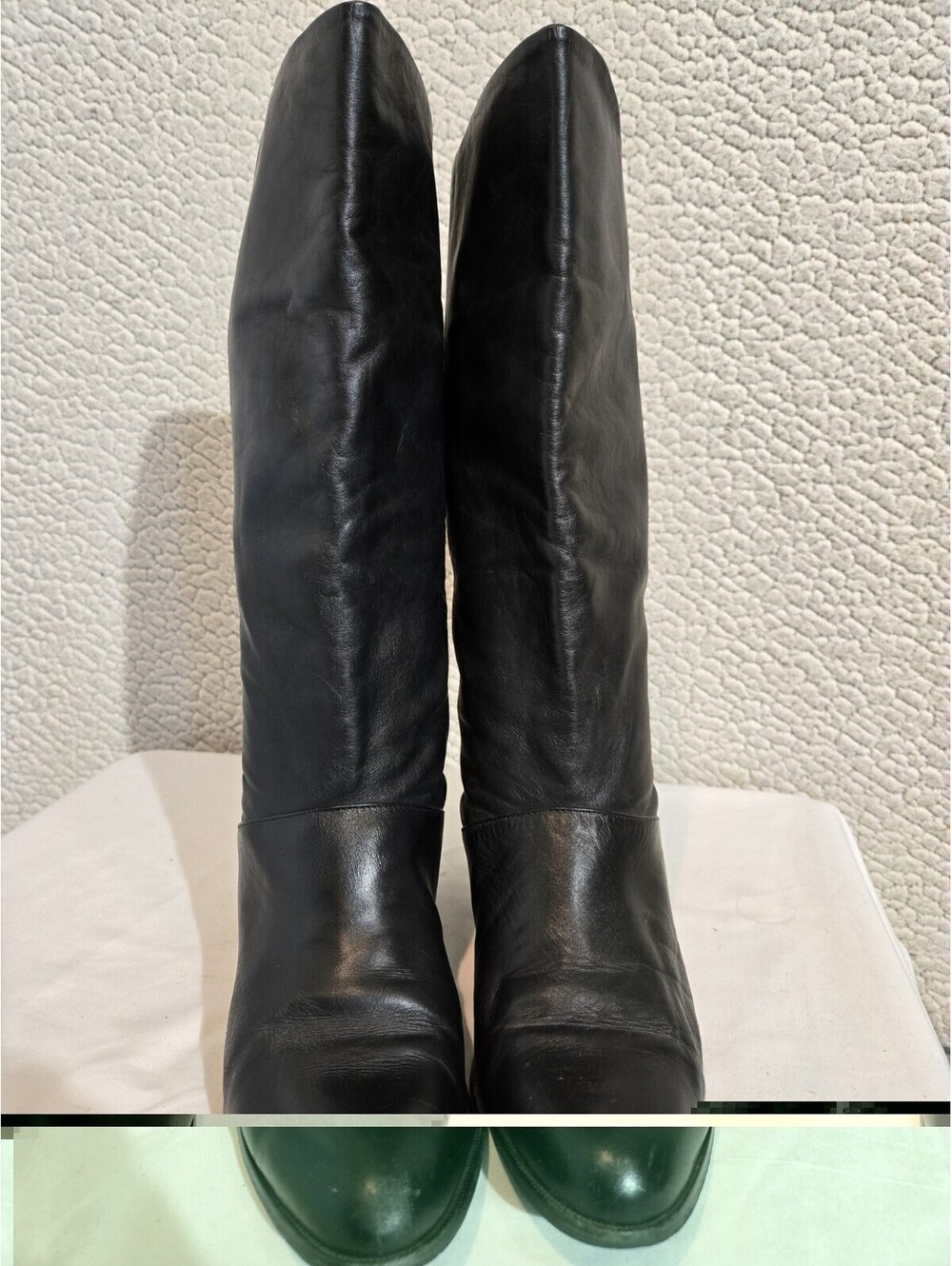 K&F Ltd Leather Riding Boots Sz 8.5 M Ellen III Y2k 80s 90s Mid Calf Black